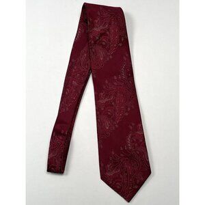 VENTURI UOMO Maroon Paisley 100% Silk Handmade Luxury NECK TIE Necktie 59"x4"
